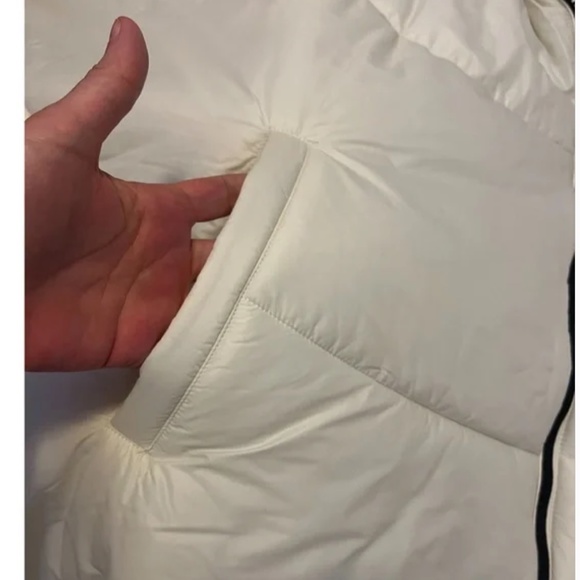 Zara ecru / off white water repellent hooded puffer cape / coat NWT - Picture 9 of 13